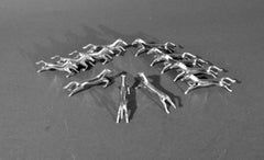 Modernist Silvered Horse Knife Rests-Set of Twelve