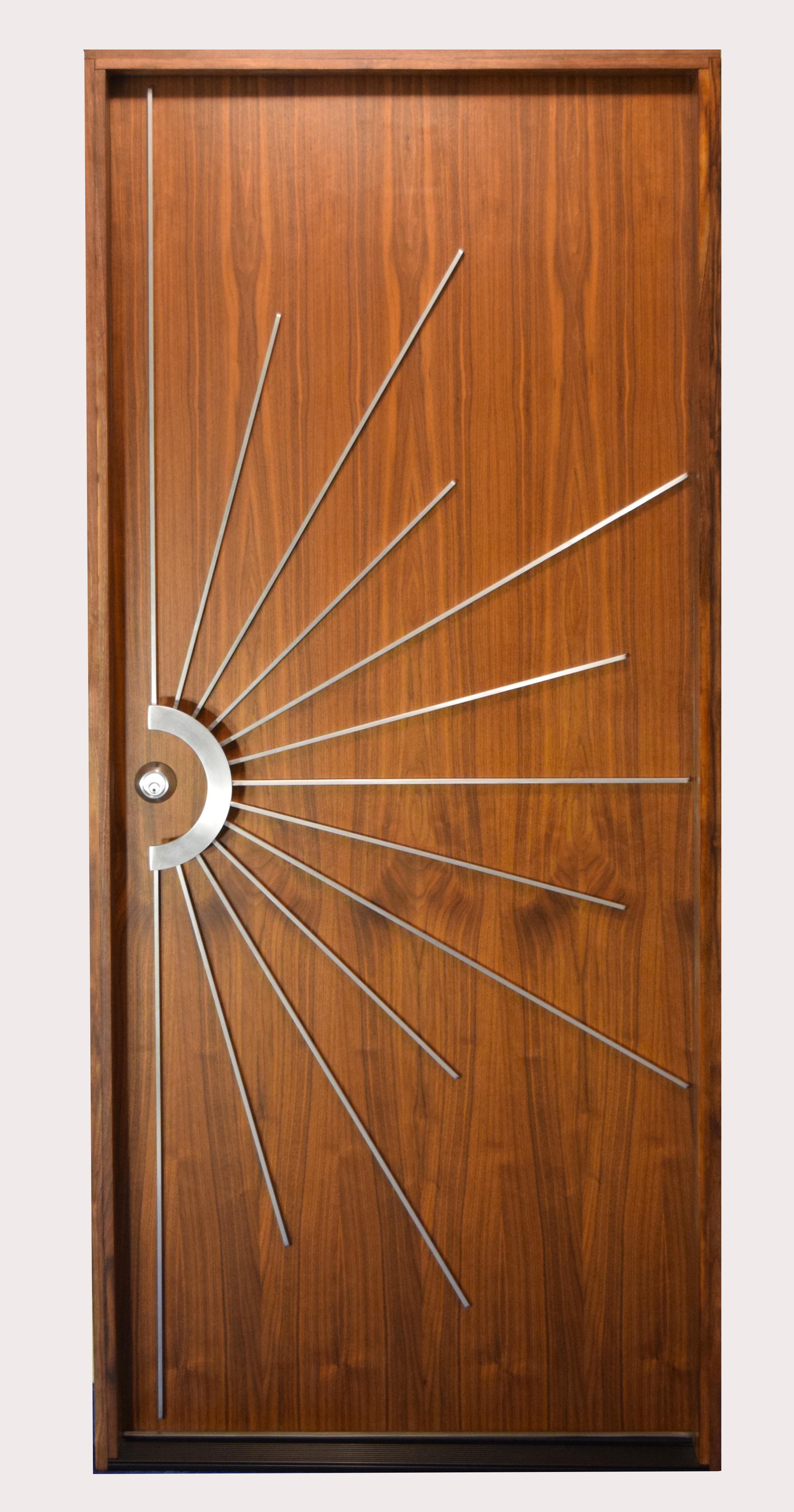 Modernist Single Entry Door Built to Order in Walnut For Sale 8