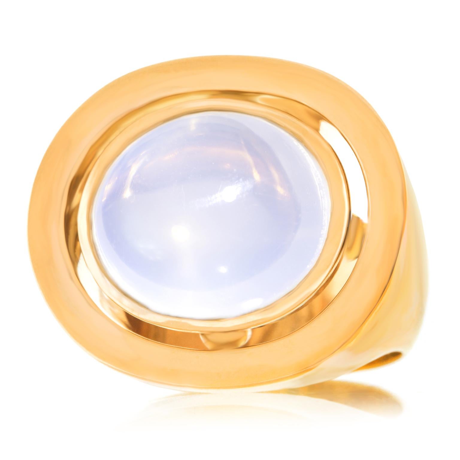 Cabochon Modernist 1960s Moonstone Ring