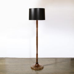 Lampadaire moderniste de style gratte-ciel en verre de Murano soufflé à la main et en bronze fumé