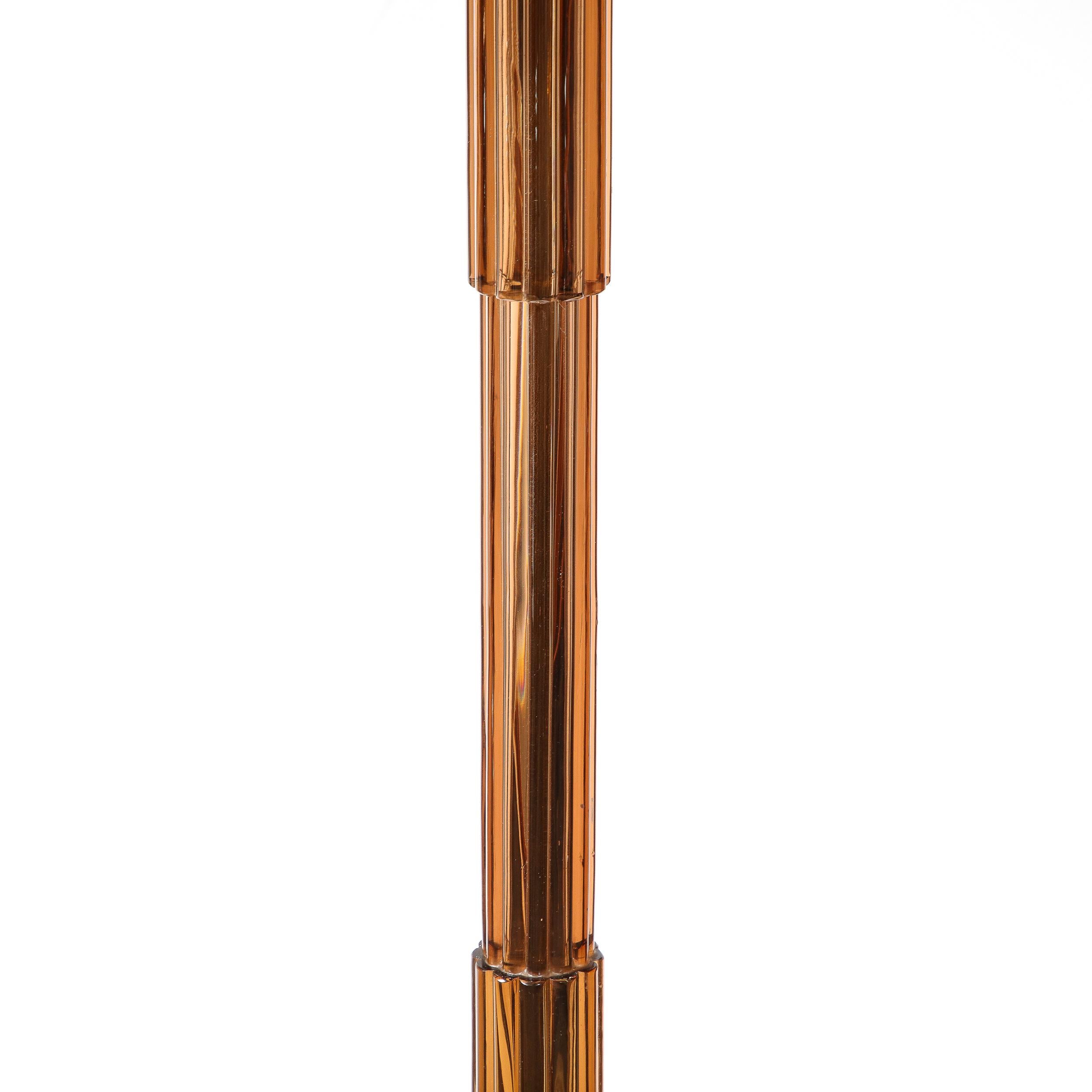 Modernist Skyscraper Style Hand Blown Smoked Bronze Murano Glass Floor Lamp  1