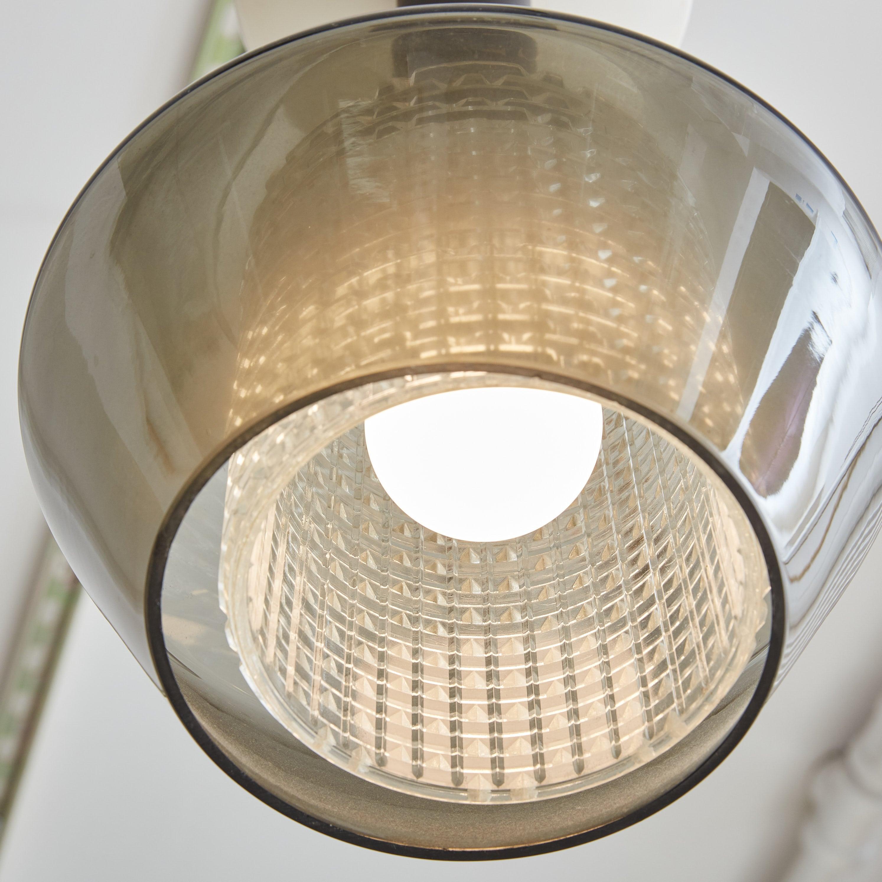 Mid-20th Century Modernist Smoked Glass Pendant Light by Lightolier, USA 1960s For Sale