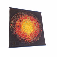 Modernistischer Södahl SUN DOTS Wandteppich in Jute, Hans J Schöbel, 1960er Jahre