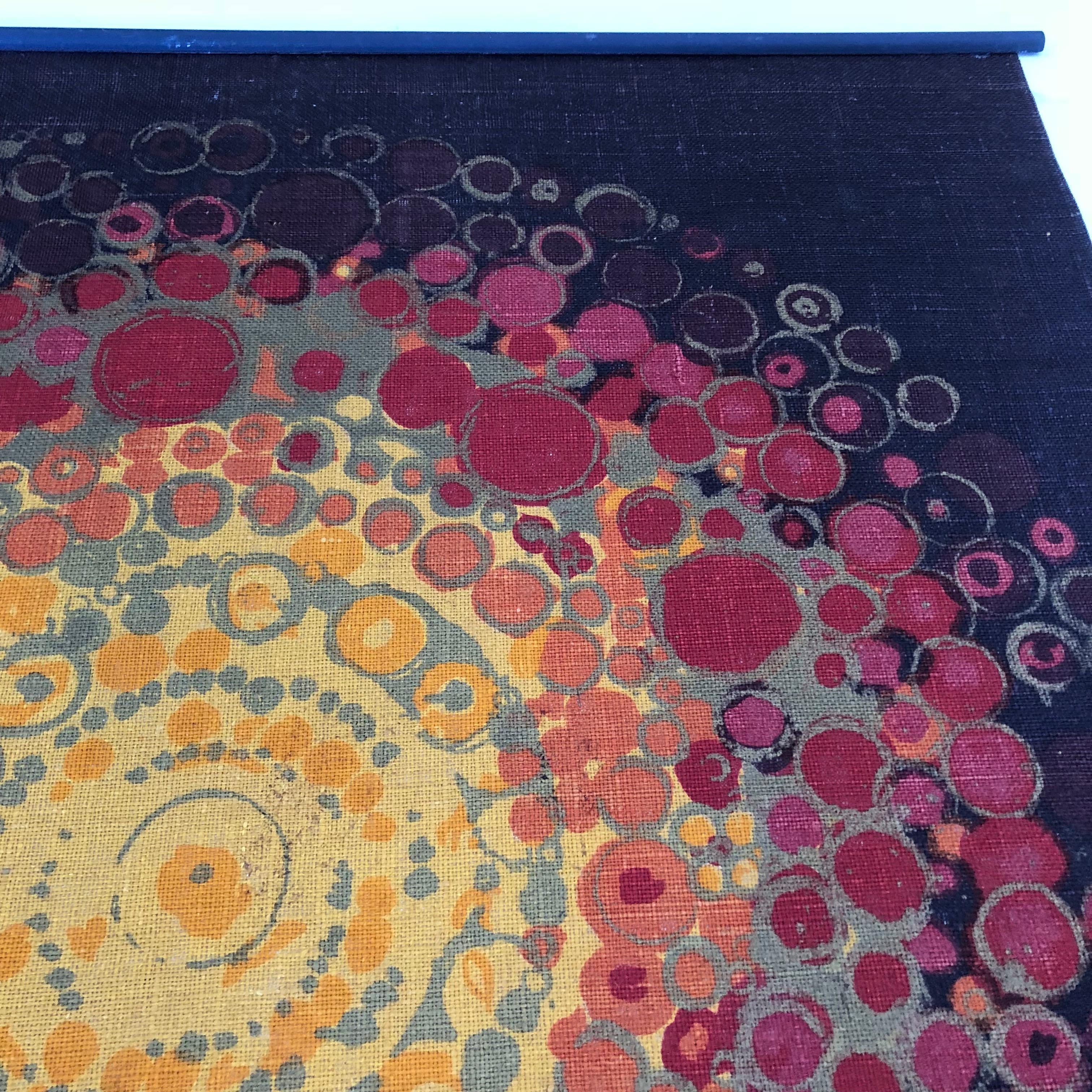 Danish Modernist Södahl SUN DOTS Tapestry Wall Hanging in Jute, Hans J Schöbel, 1960s