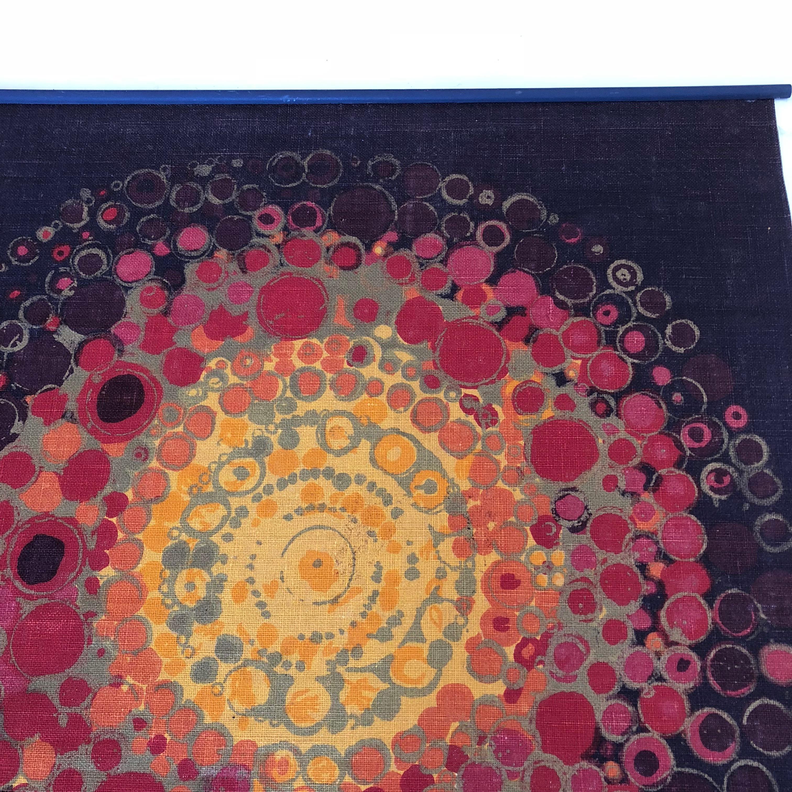 20th Century Modernist Södahl SUN DOTS Tapestry Wall Hanging in Jute, Hans J Schöbel, 1960s