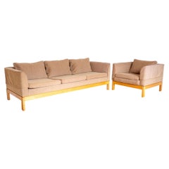 Modernist Sofa & Armchair Blonde Maple Scandi Lounge Suite Terence Conran 1970s