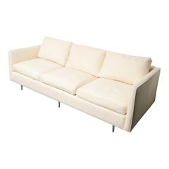 Modernist Sofa in White Wool