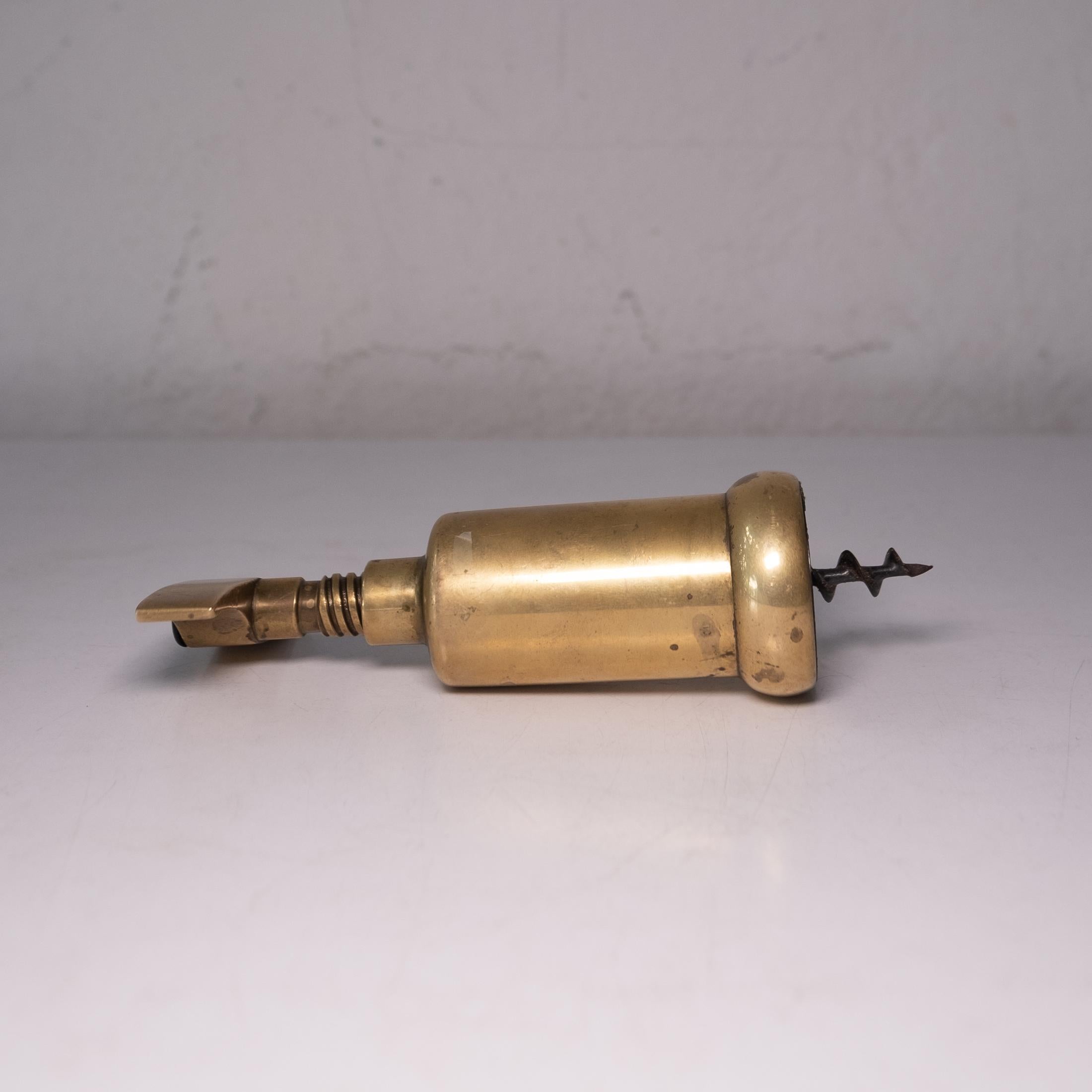Italian Modernist Solid Brass Corkscrew, 1970s