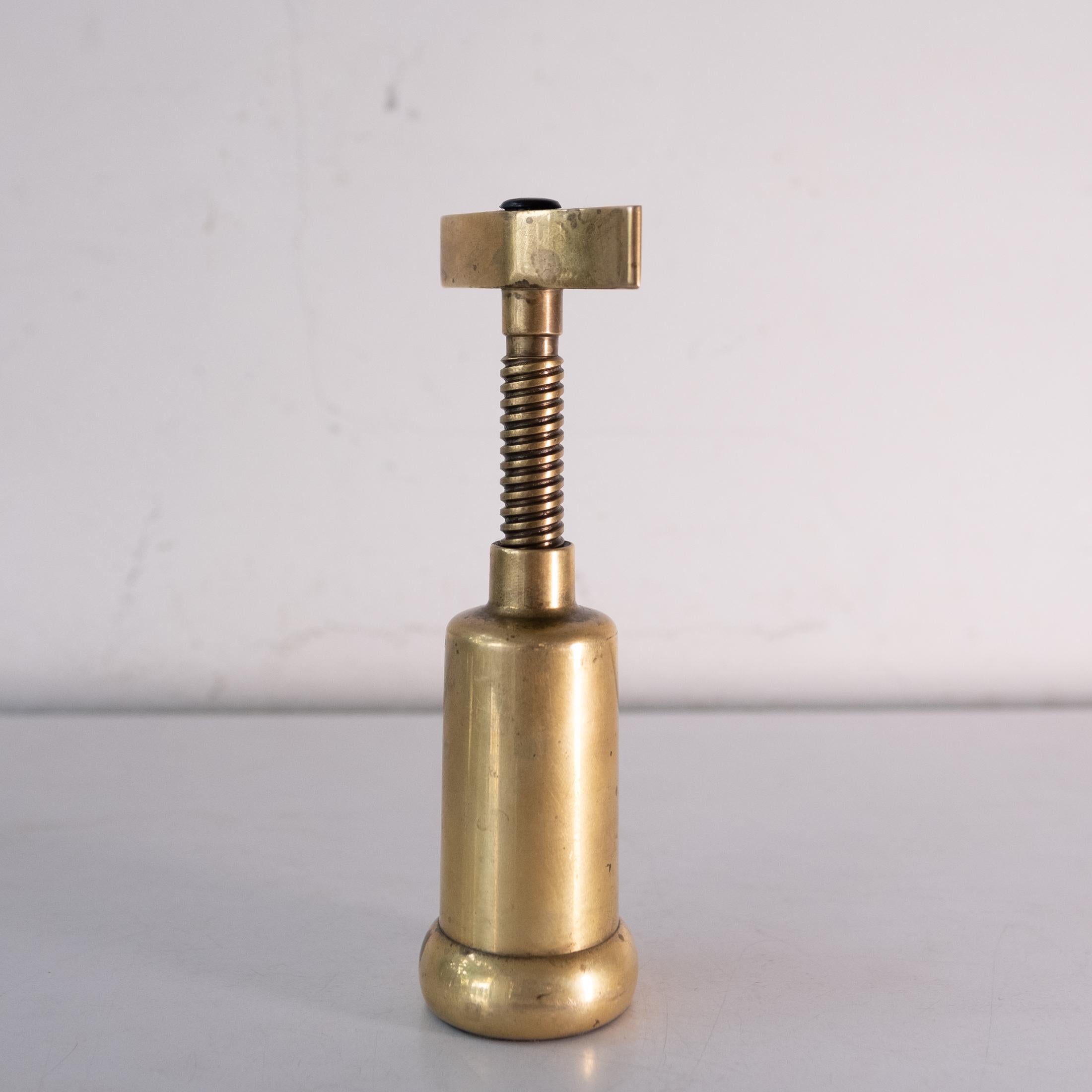 Modernist Solid Brass Corkscrew, 1970s In Good Condition In San Diego, CA