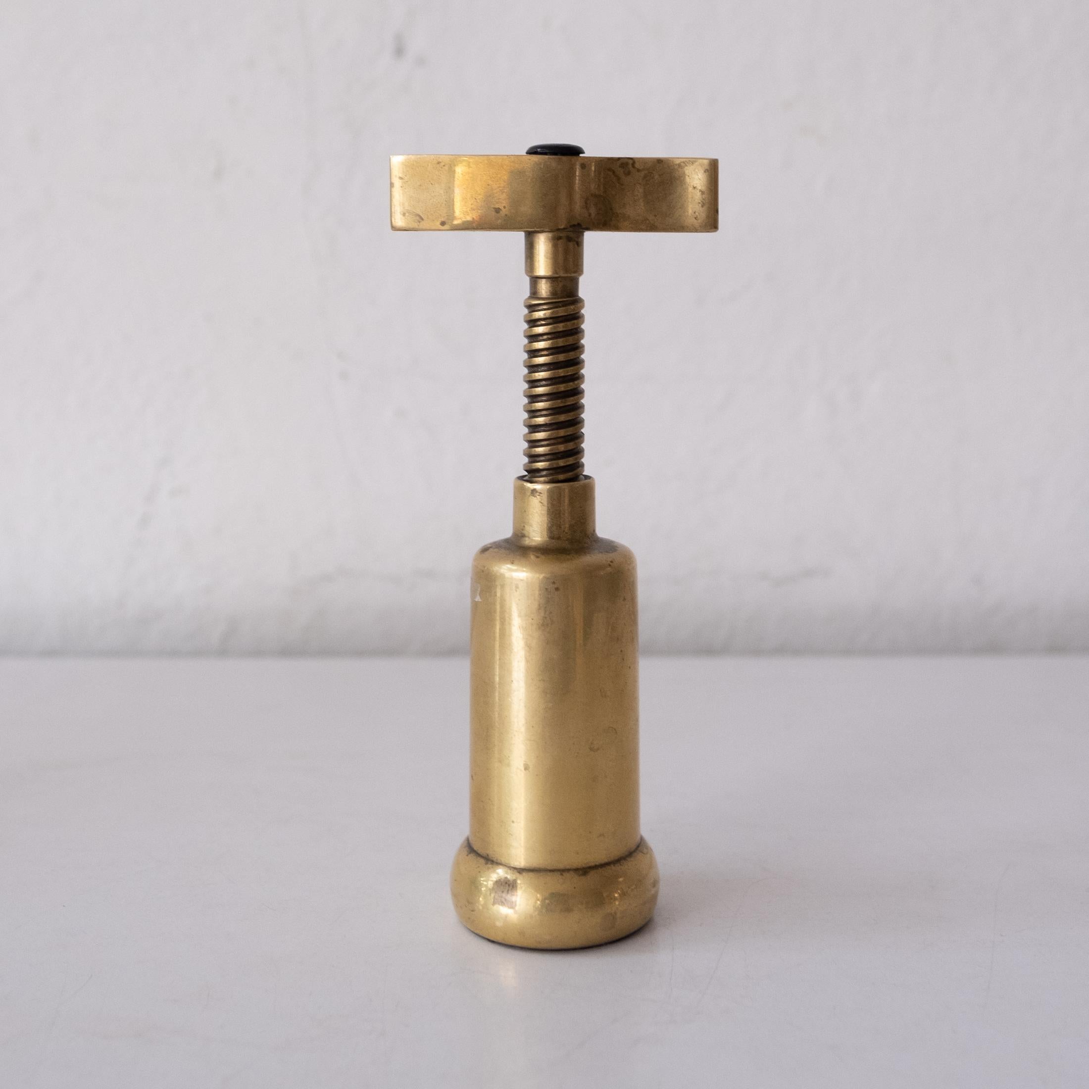 Late 20th Century Modernist Solid Brass Corkscrew, 1970s