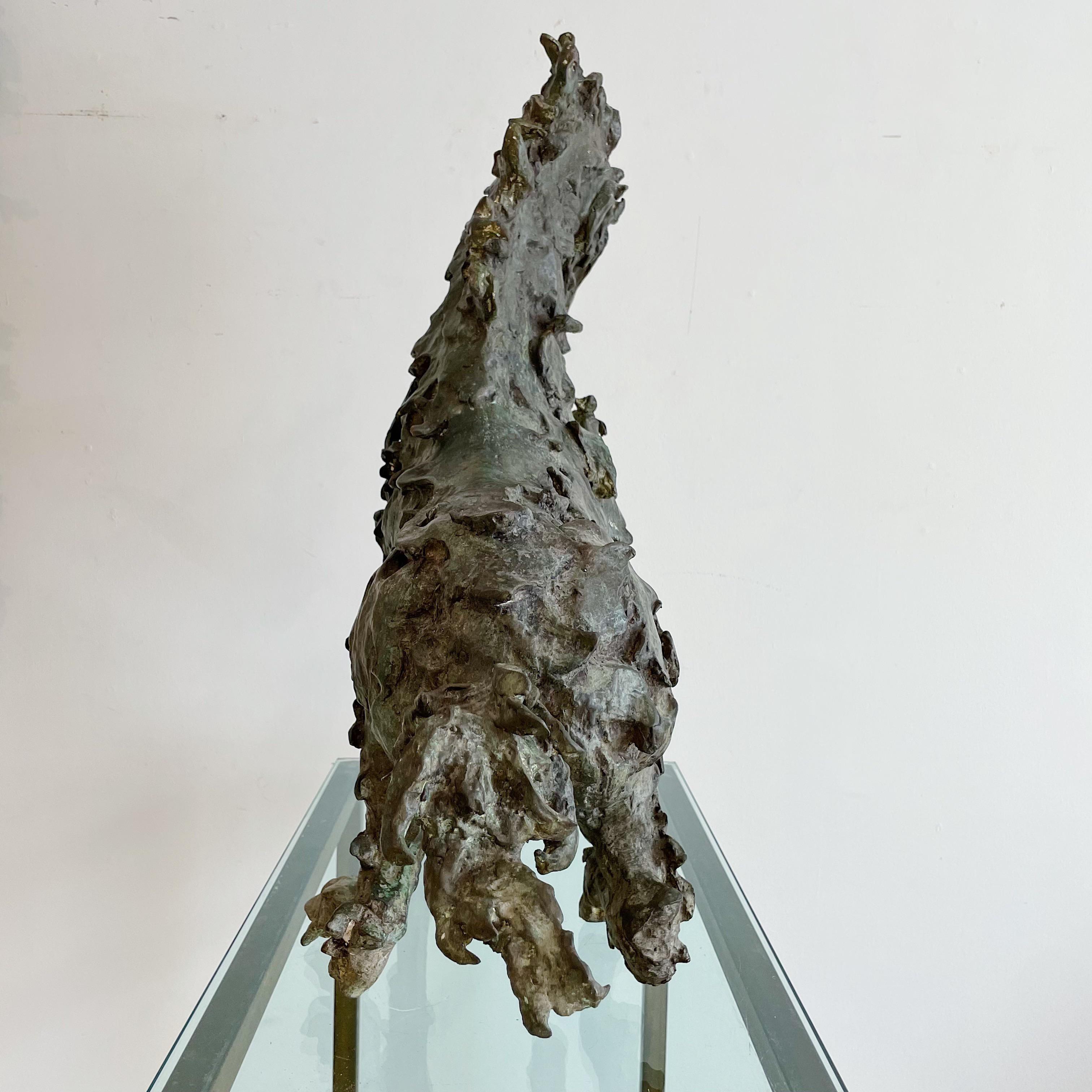 Modernistische Pferde-Skulptur aus massiver Bronze (Unbekannt) im Angebot