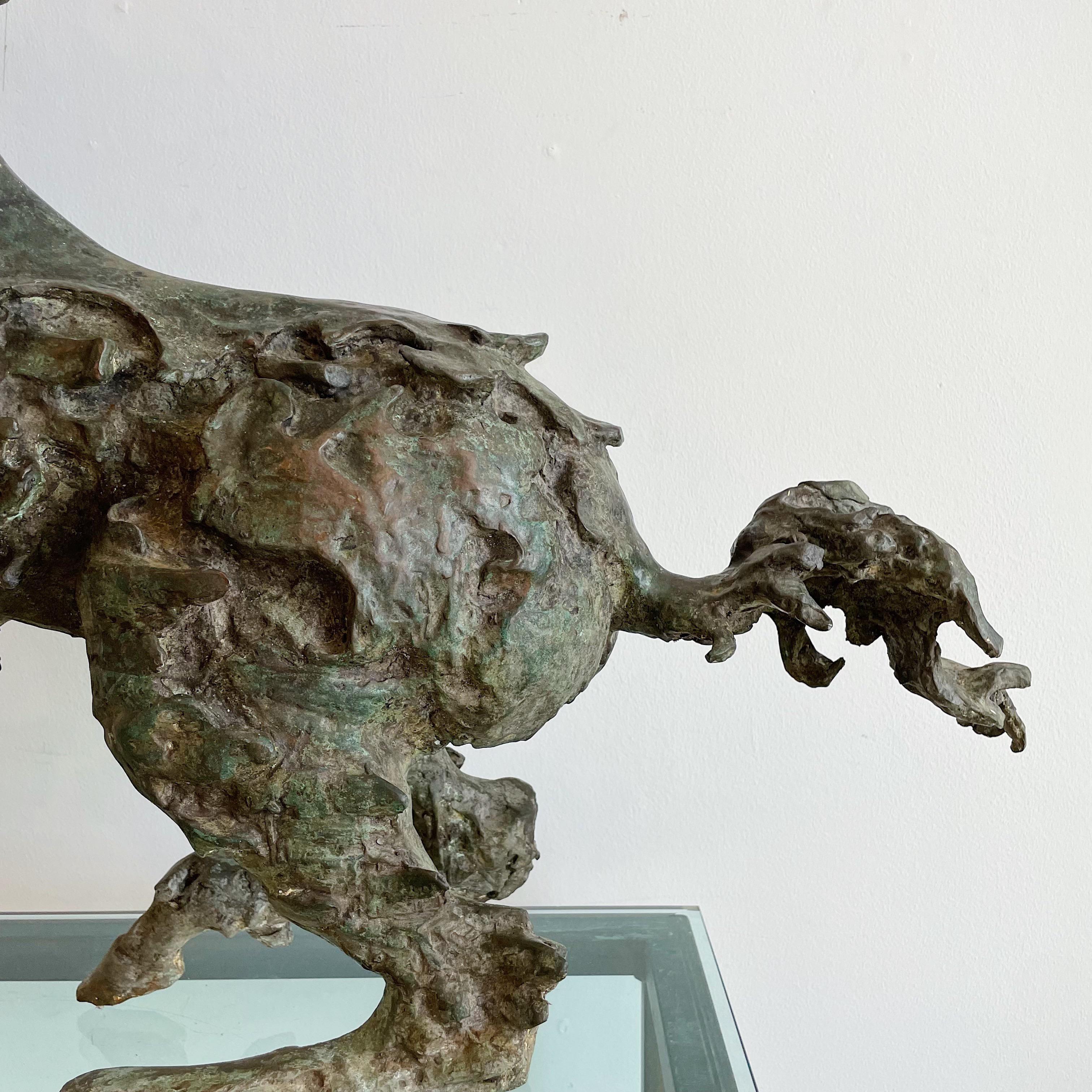 Mid-Century Modern Modernist Solid Bronze Horse Sculpture For Sale