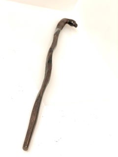 Modernist Solid Cocobolo Wood Hand-Carved Walking Cane/Stick