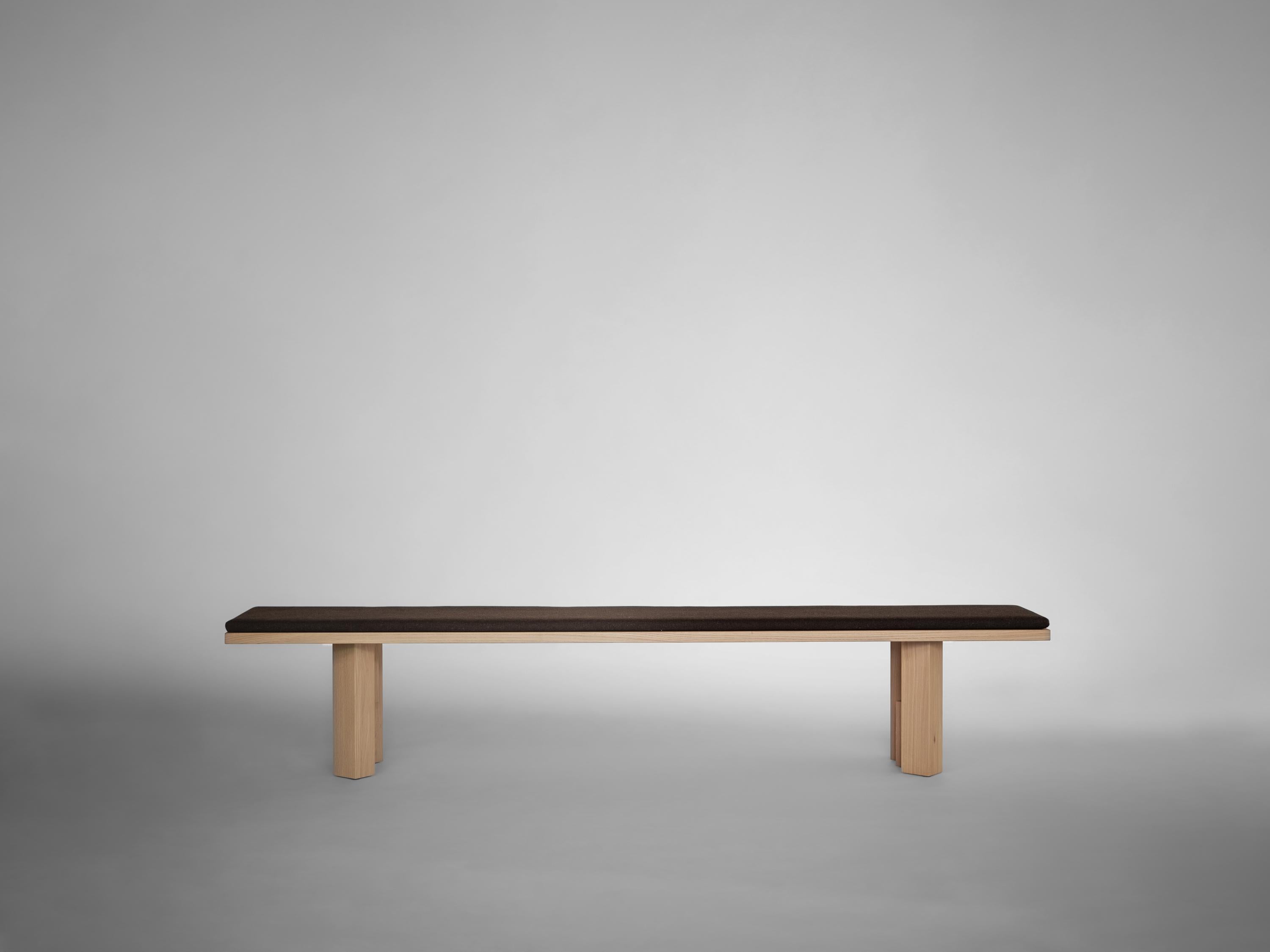 Dutch Modernist Solid Oak Wooden Fenestra Bench For Sale