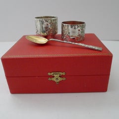 Modernist Solid / Sterling Silver Christening Set / Child's Gift