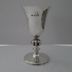 Modernist Solid / Sterling Silver Goblet by Sarah Jones, London