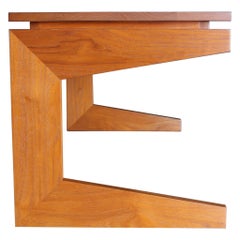 Modernist Solid Teak Writing Desk, circa 1960