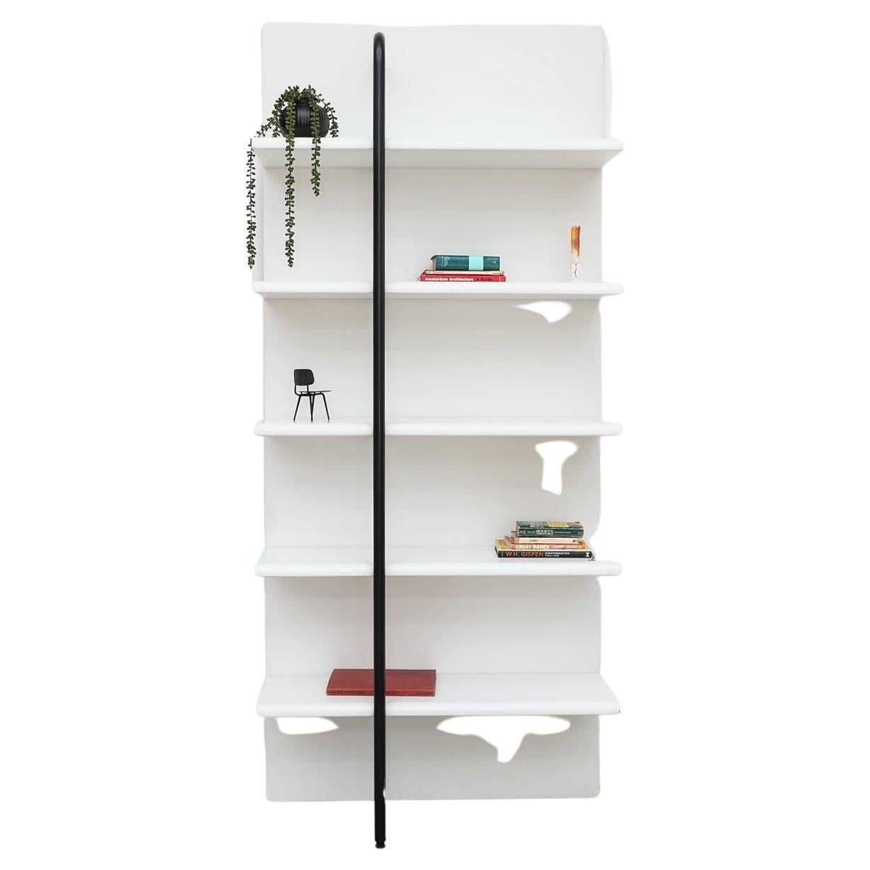 Mid-Century Modern Modernist Sottsass Style White Wall Shelf Unit