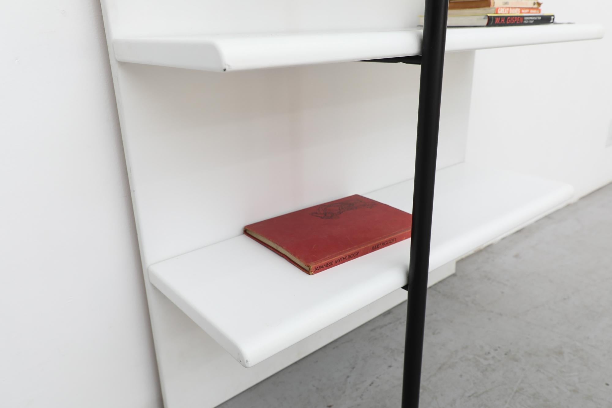 20th Century Modernist Sottsass Style White Wall Shelf Unit