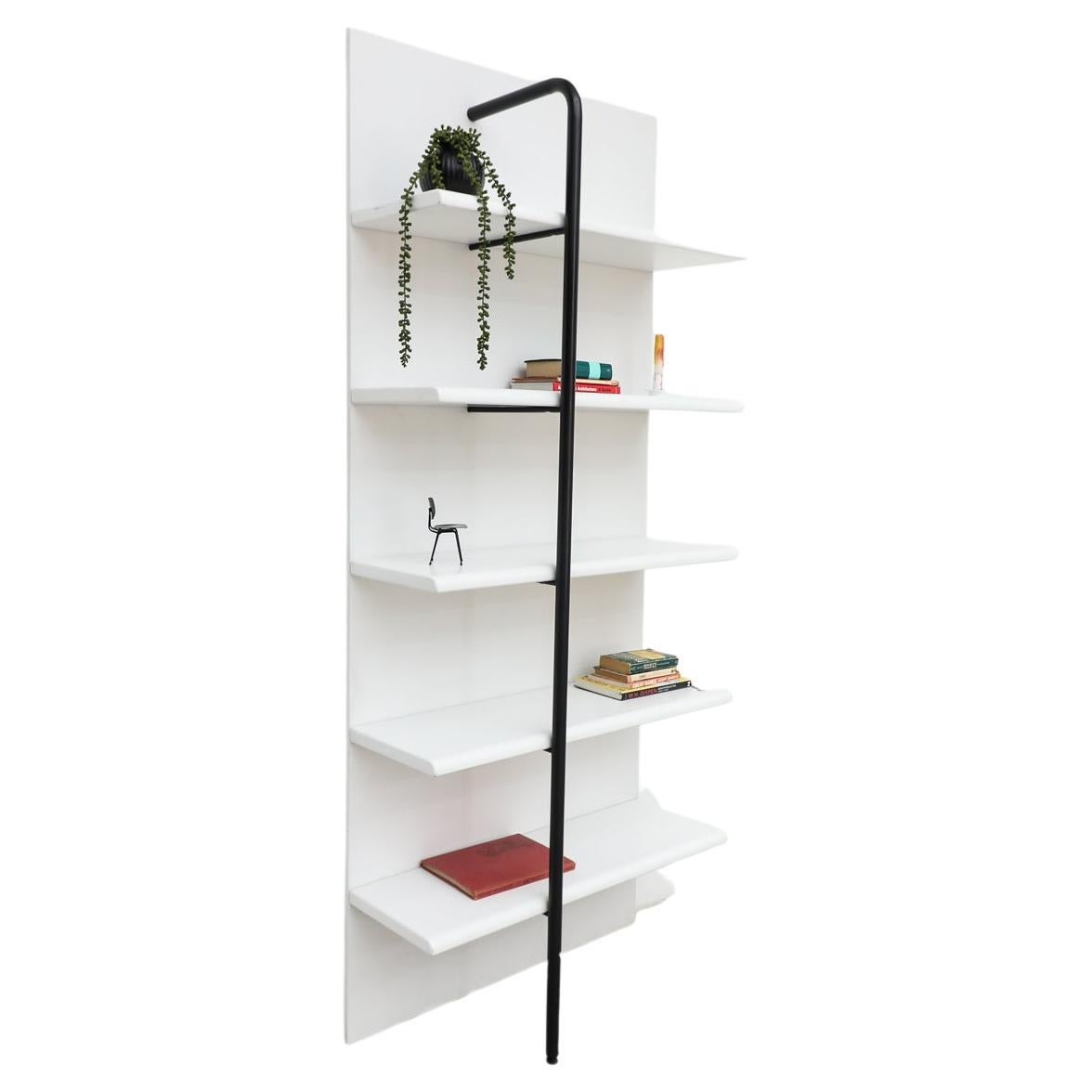 Modernist Sottsass Style White Wall Shelf Unit