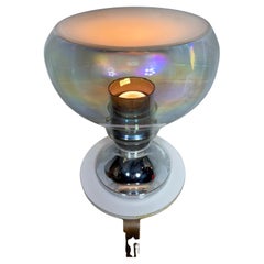 Modernist Space Age Murano Blown Glass & Chrome Lamp. attrib. Toni Zuccheri