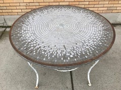 Modernist Spalti 'Glass' Mosaic Tile Top Dining Table
