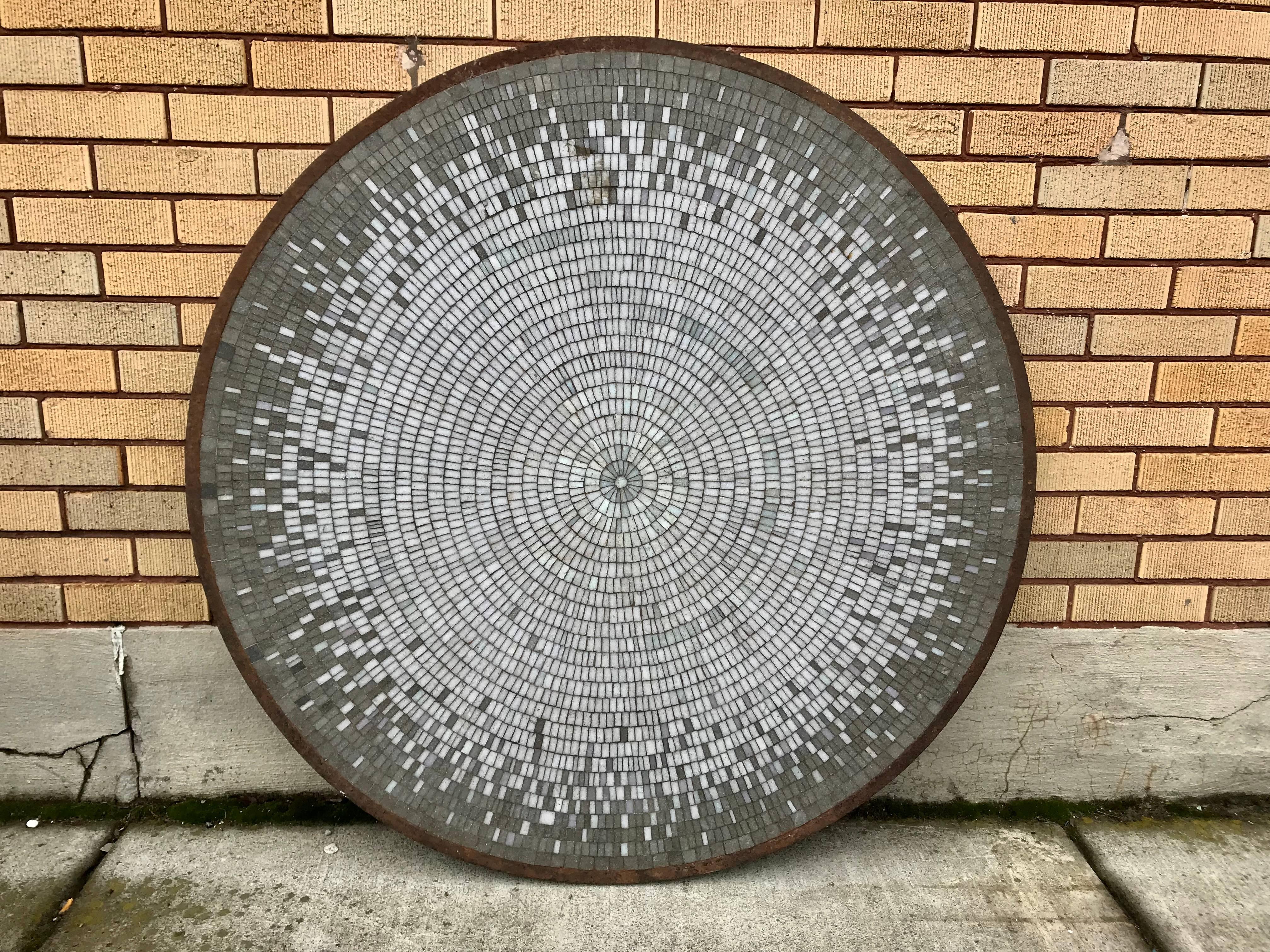 Mid-Century Modern Modernist Spalti 'Glass' Mosaic Tile Top Dining Table For Sale