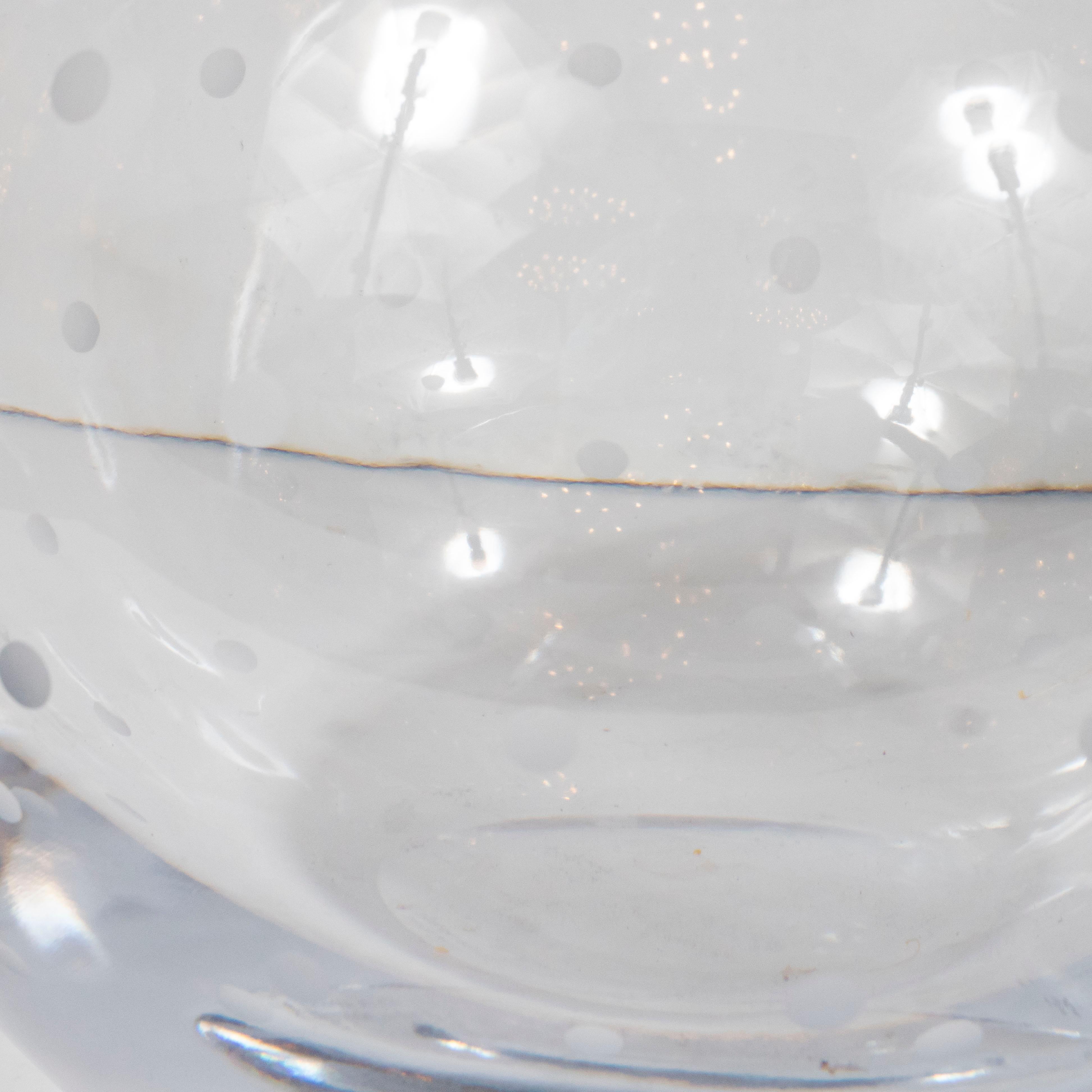 Modernist Spherical Etched and Dotted Translucent  Vase In Excellent Condition For Sale In New York, NY