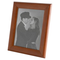 Modernist Spice Brown Kalbsleder Bilderrahmen