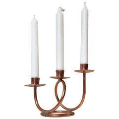 Modernist Spiral Candleholder in Copper, Denmark, 1970s