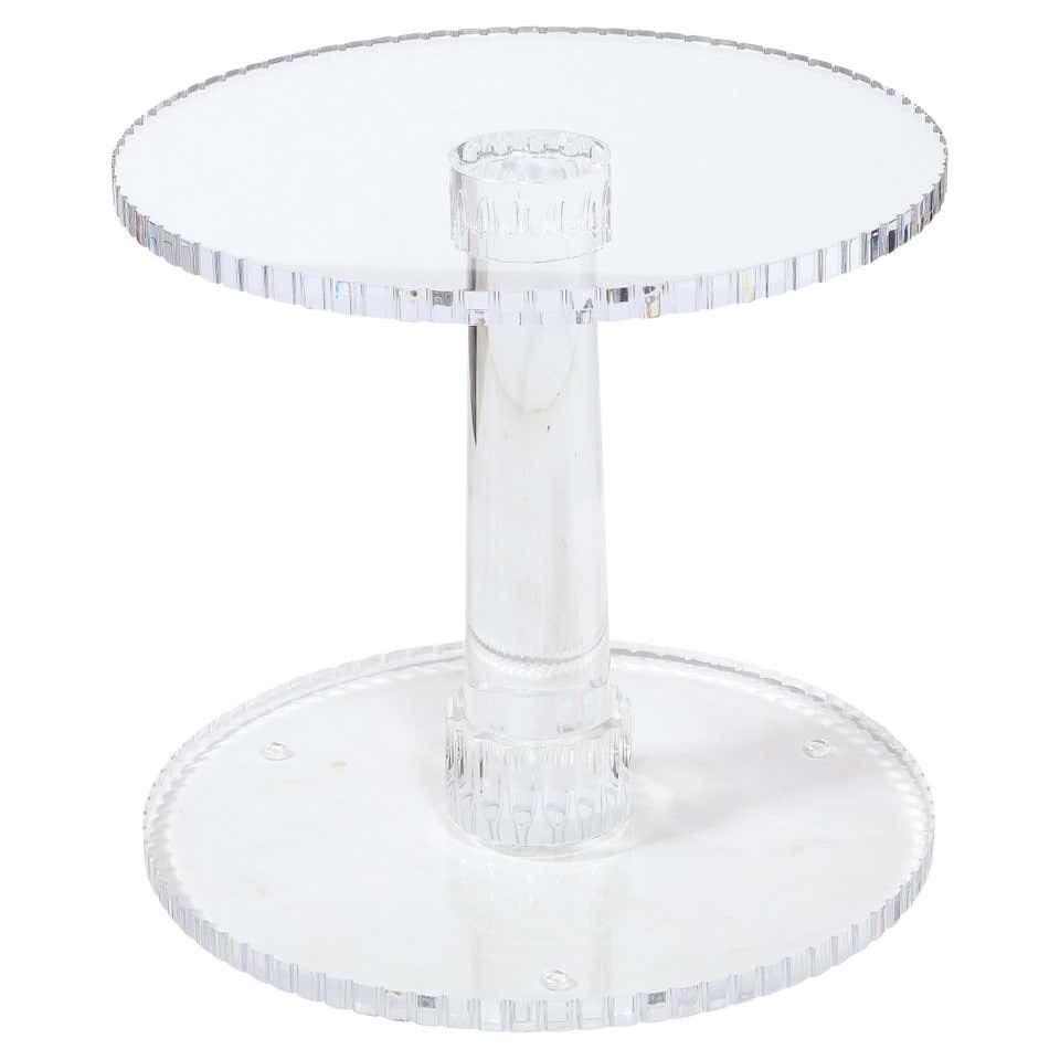 Lucite Table Translucent Modernist Rectilinear Translucent Lucite Occasional/ Side Table For ...