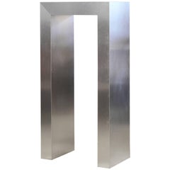 Modernist Square Arch Aluminium Clad Sculpture Display Pedestal