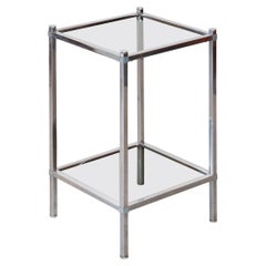 Modernist Square Chrome Art Deco Side Table