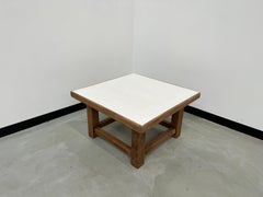 Modernist square coffee table in oak, 1970s