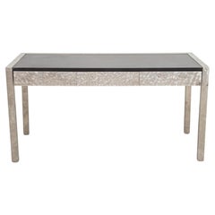 Modernist Stainless Steel and Laminate Desk
