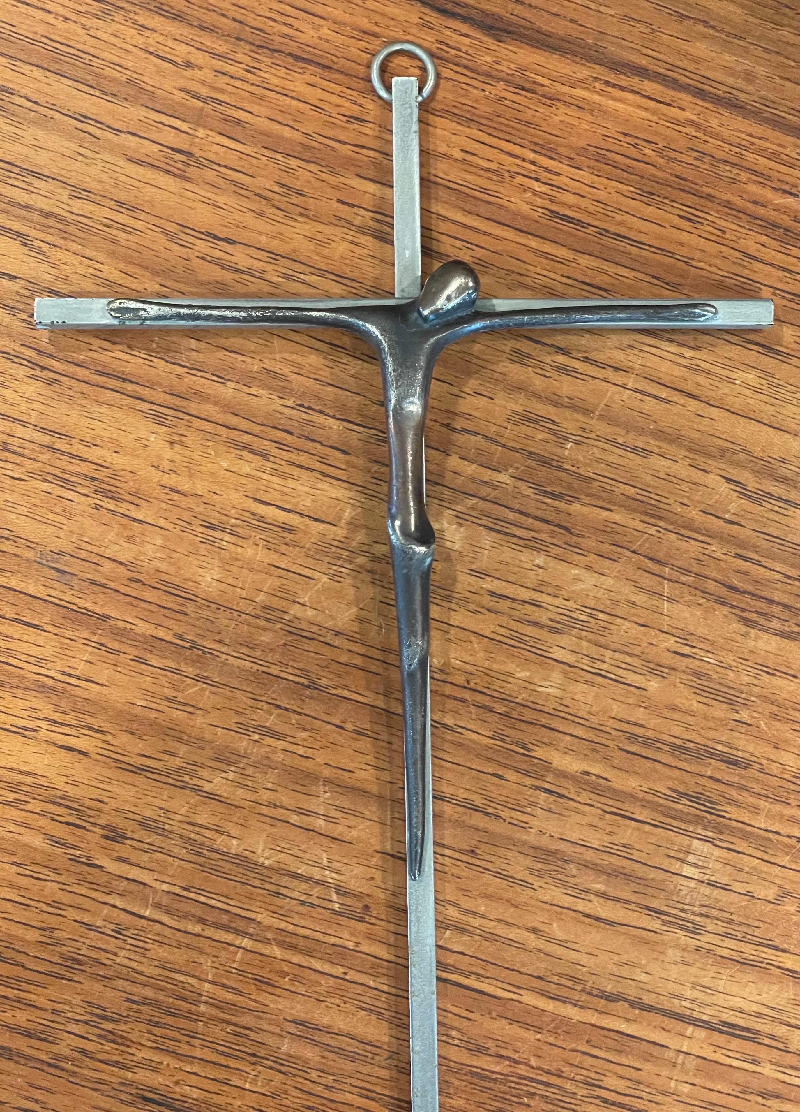 American Modernist Stainless Steel Crucifix / Cross For Sale