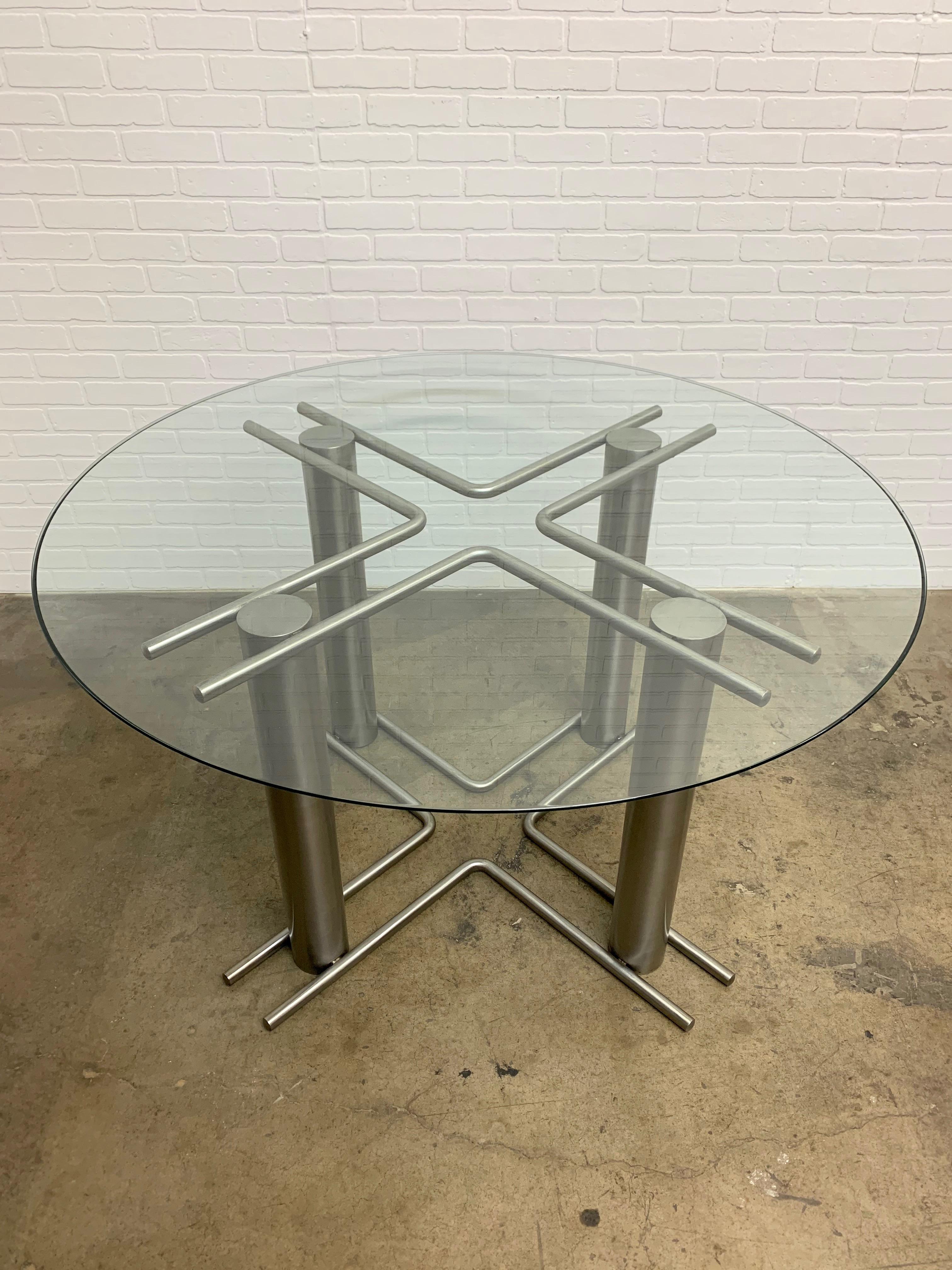Modernist Stainless Steel Dining Table 10