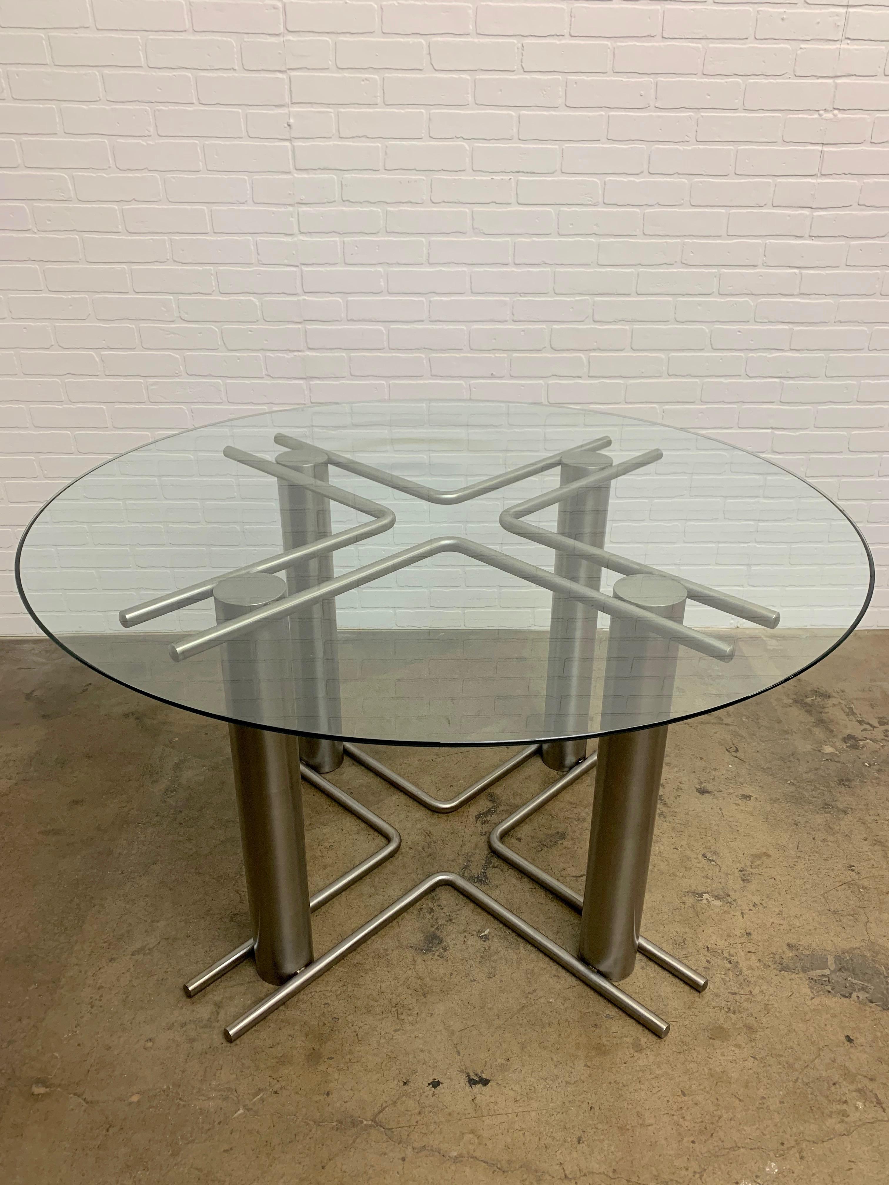 Modernist Stainless Steel Dining Table 13