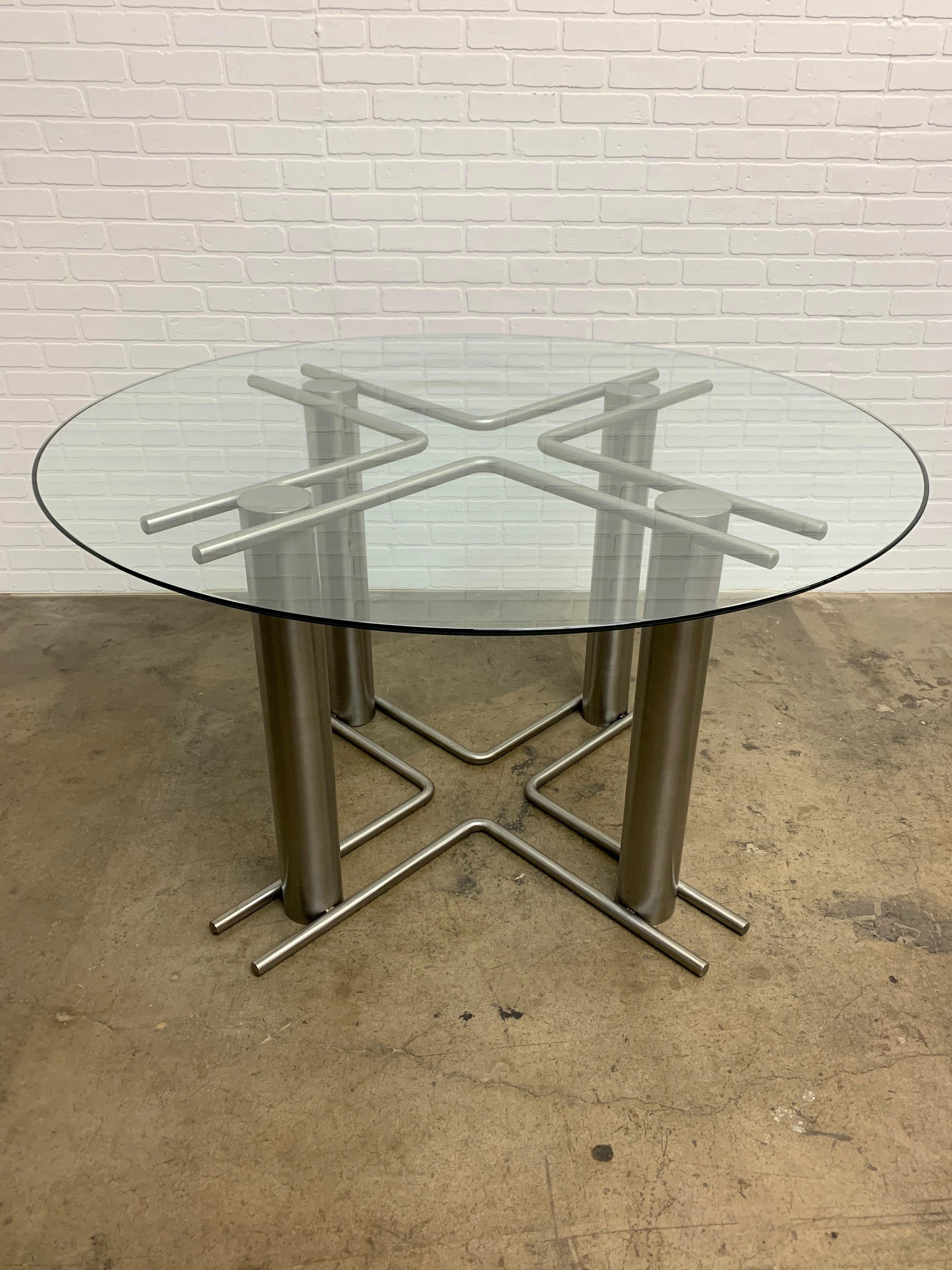 Modernist Stainless Steel Dining Table 15