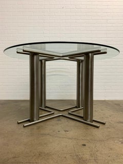 Modernist Stainless Steel Dining Table