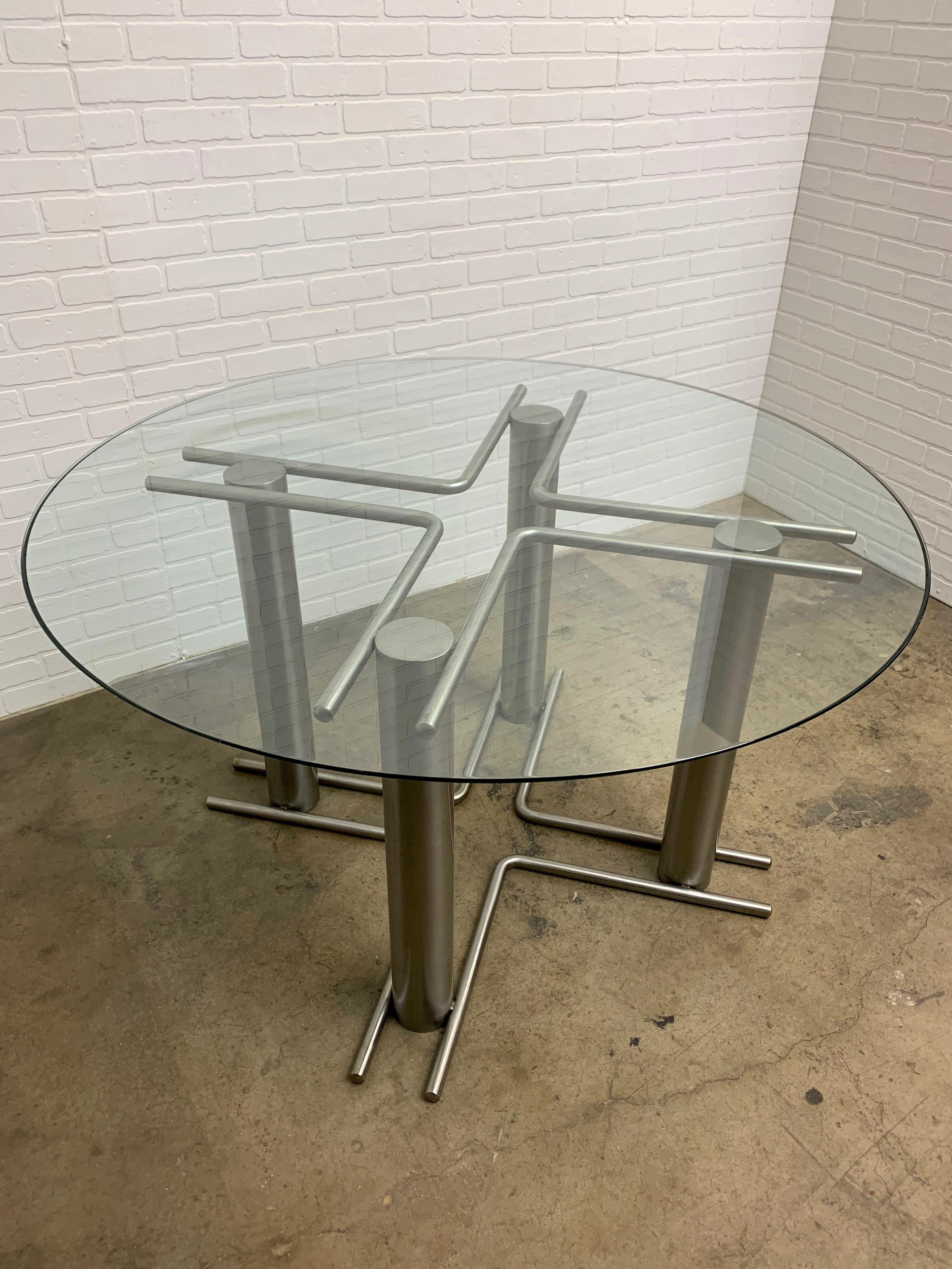 Modernist Stainless Steel Dining Table 16