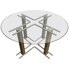 Modernist Stainless Steel Dining Table