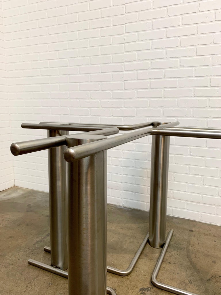 Modernist Stainless Steel Table Base For Sale at 1stDibs