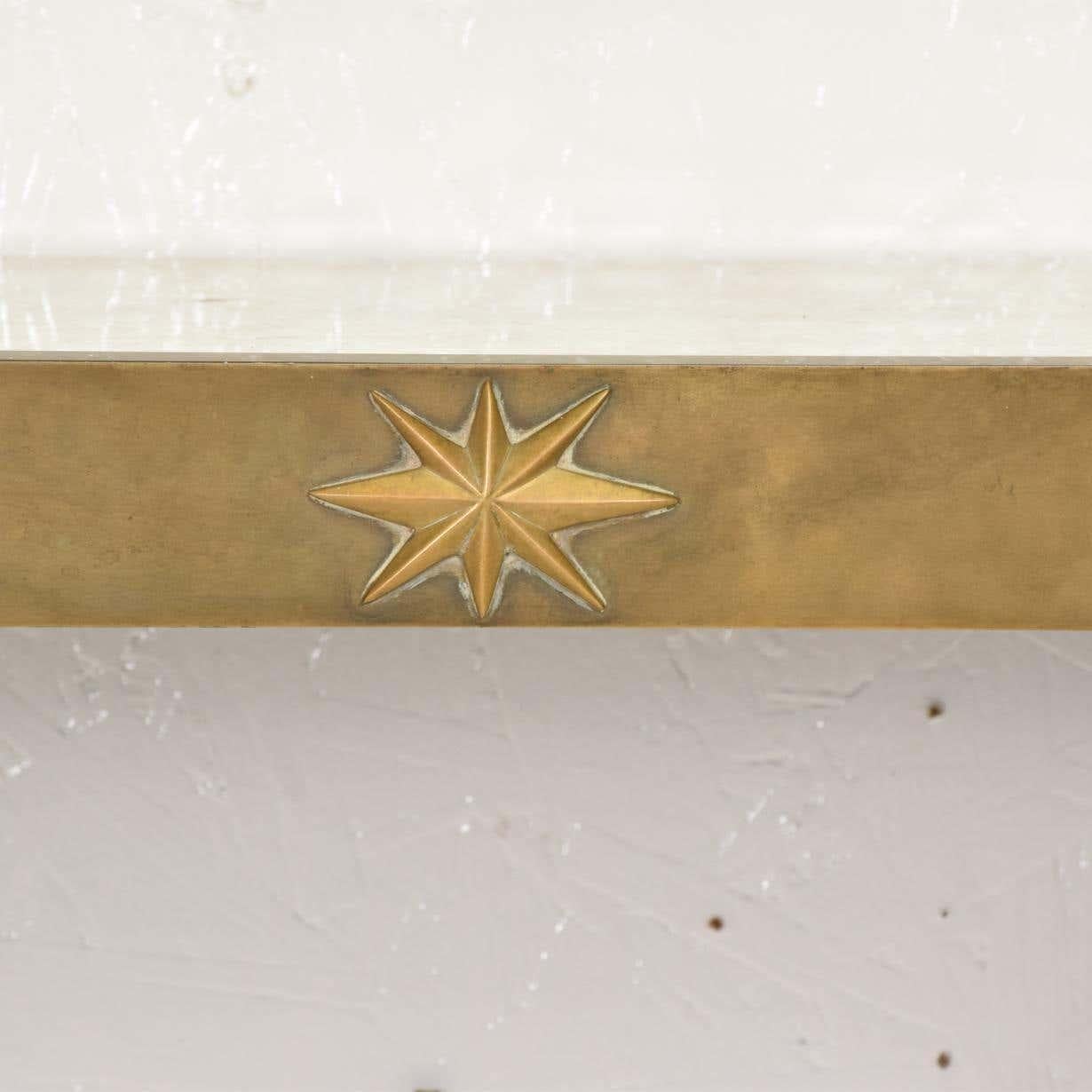 1950s STAR Wall Console Table Brass & Églomisé Arturo Pani Mexico In Good Condition For Sale In Chula Vista, CA