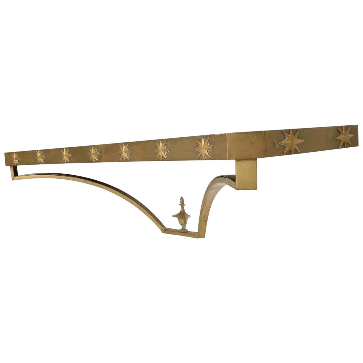 1950s STAR Wall Console Table Brass & Églomisé Arturo Pani Mexico For Sale