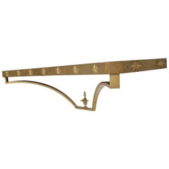 Modernist STAR Console Table Scalloped Brass & Eglomise Arturo Pani Mexico 1950s