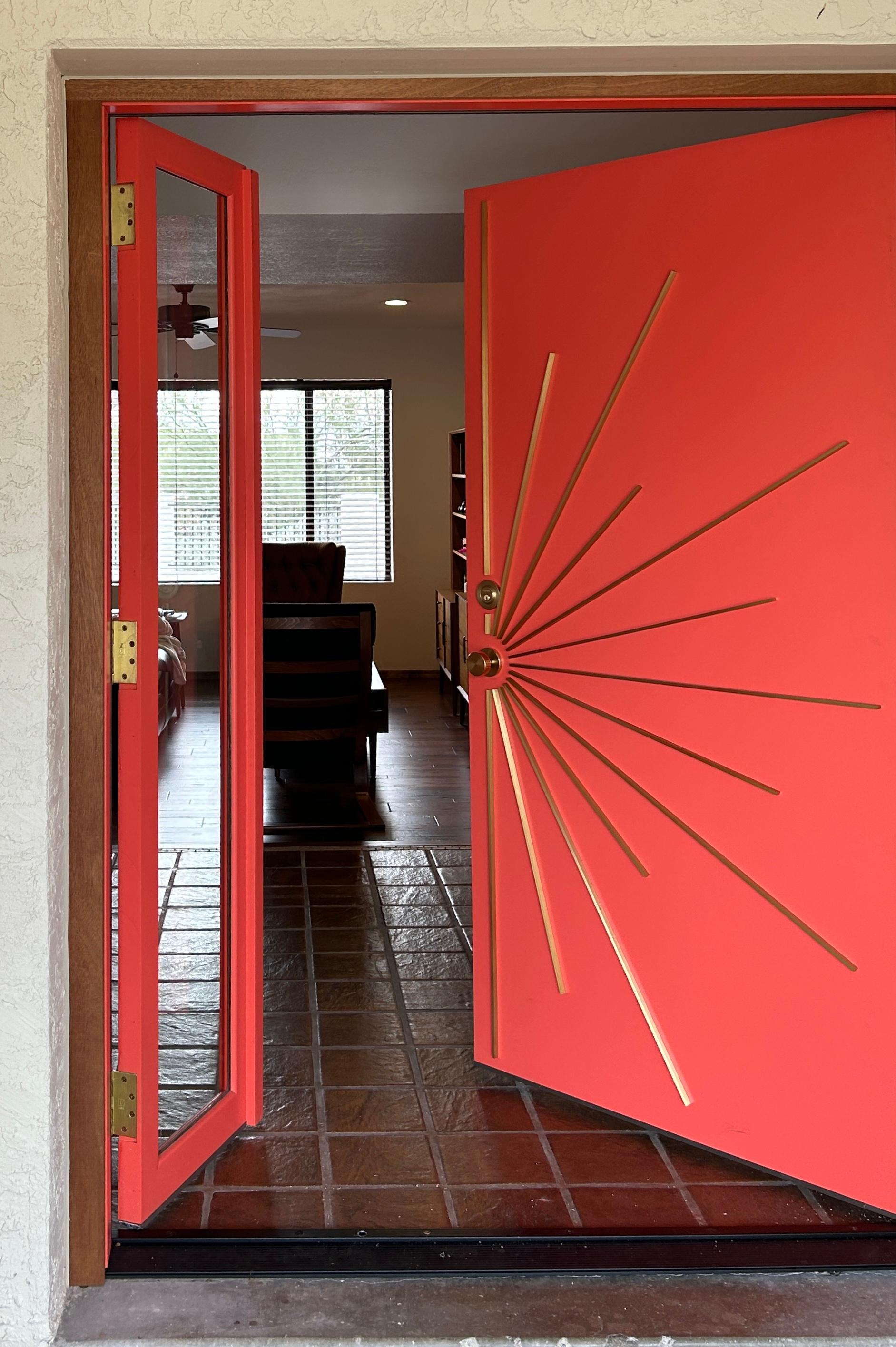 Modernist Starburst Single Entry Door Built to Order For Sale 8