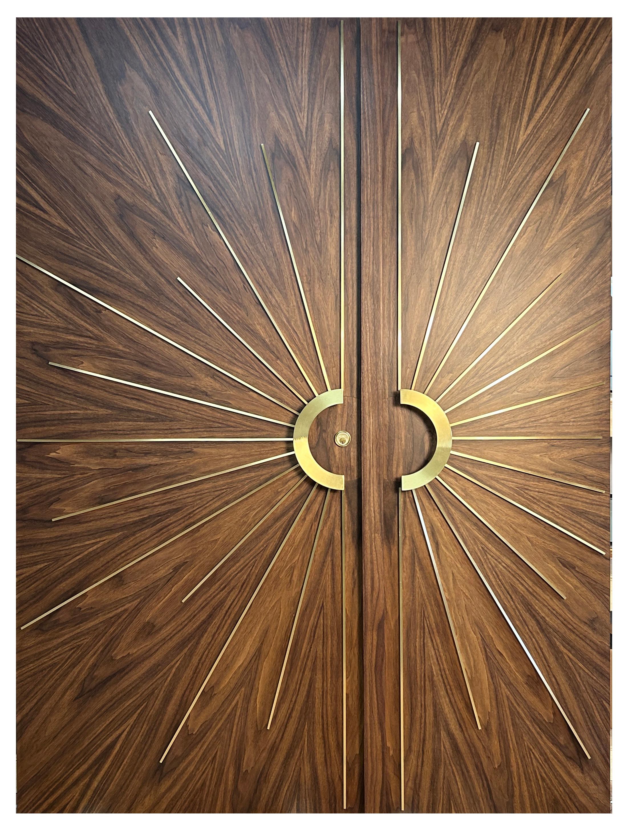 Mid-Century Modern Modernist Starburst Single Entry Door Built to Order For Sale