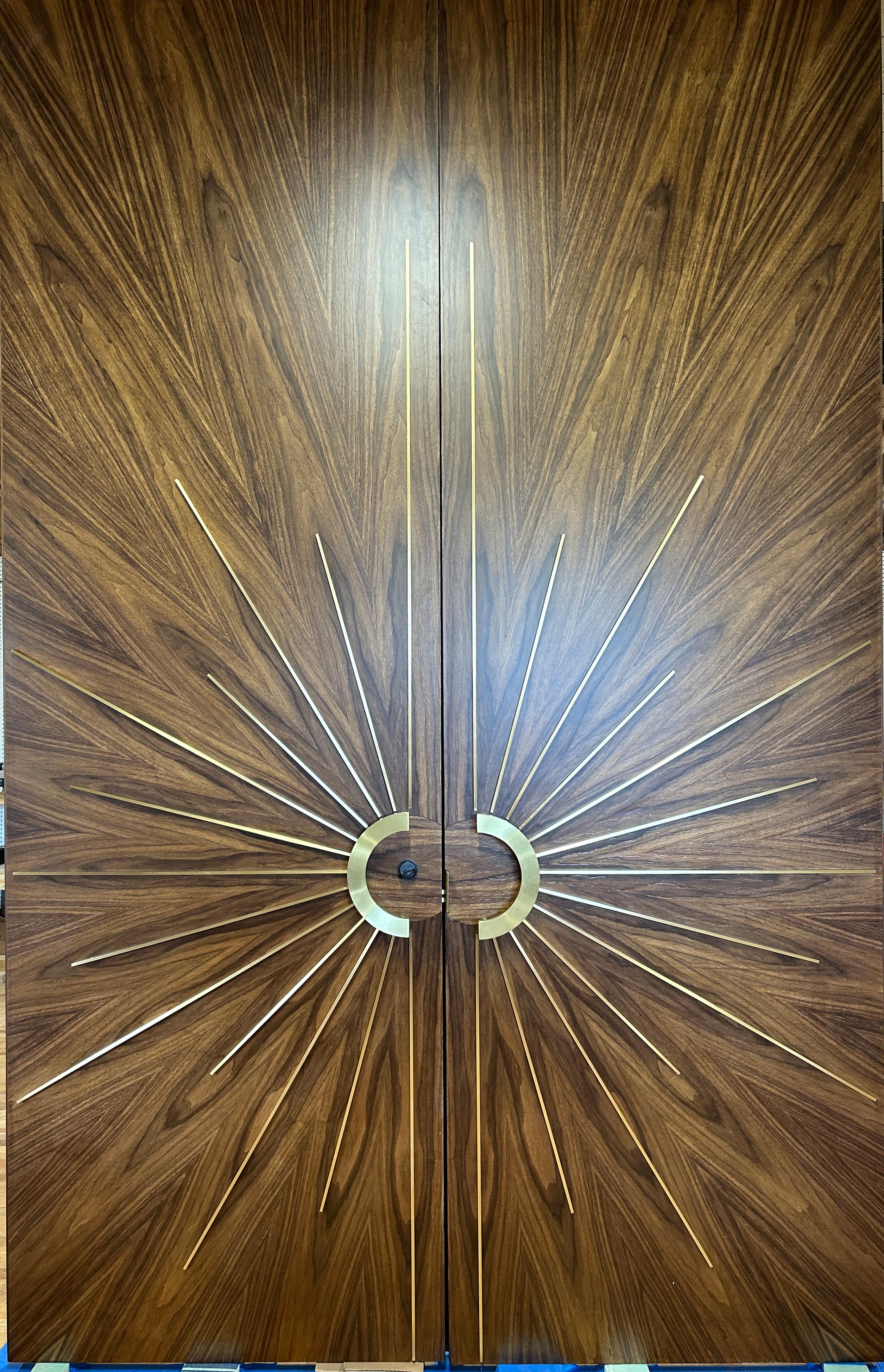 Modernist Starburst Single Entry Door Built to Order In New Condition For Sale In South Charleston, WV