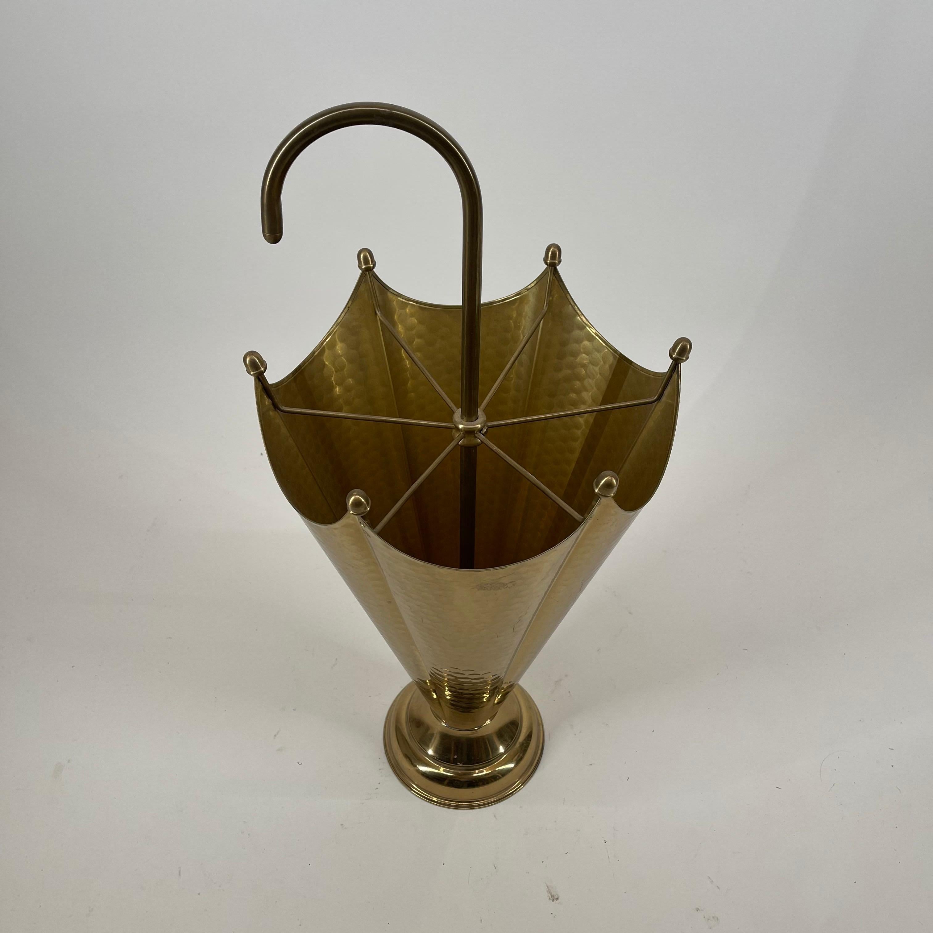 Mid-Century Modern Modernist Statement Umbrella Stand Brass, Italy, 1950s For Sale